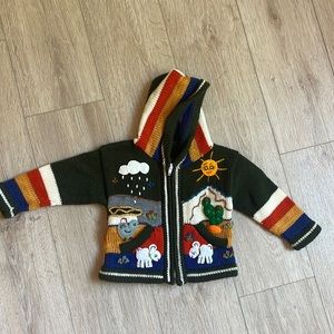 Beautiful handmade knit hooded sweater 18-24 month